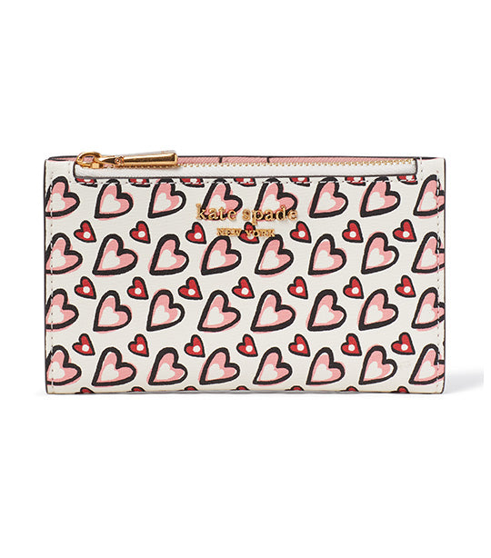 Spencer Hearts Small Slim Bifold Wallet