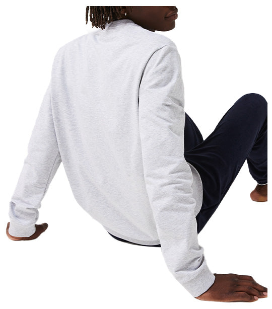 Men's Cotton Fleece Indoor Sweatshirt Silver Chine/Green