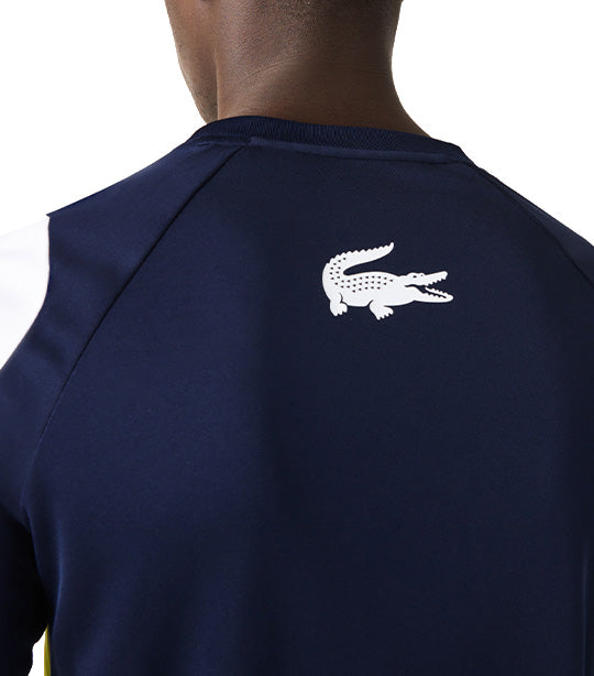 Men's SPORT Tennis T-Shirt Navy Blue/White/Lima