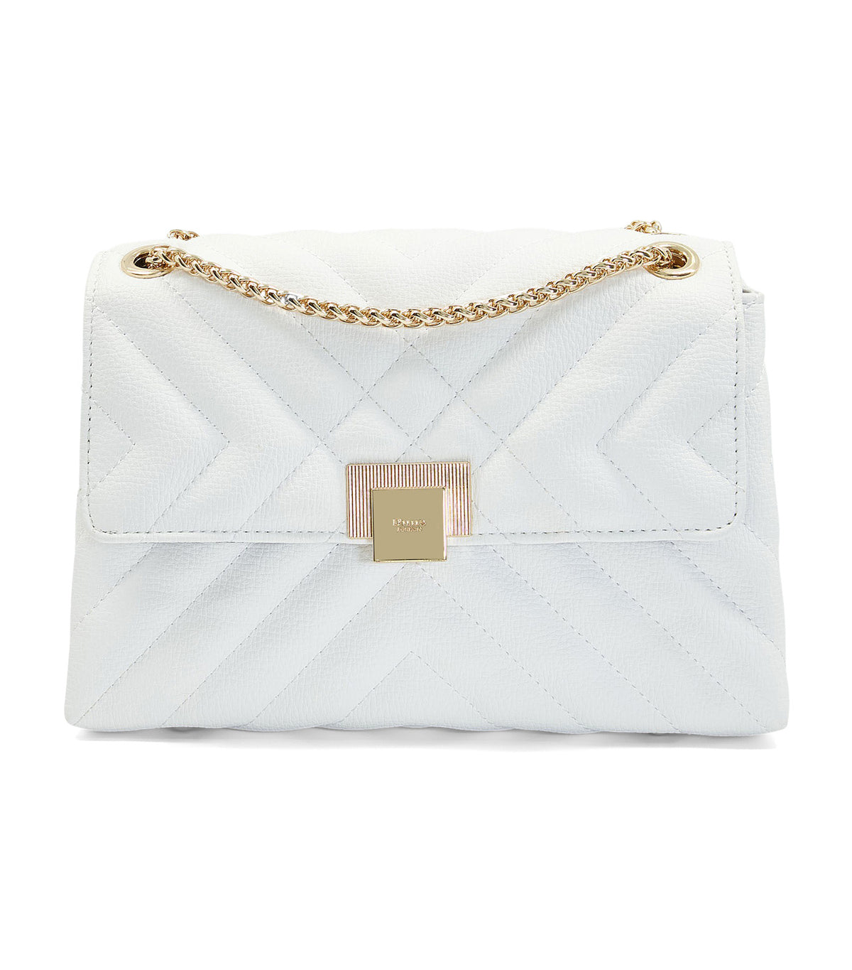 Dune London Dorchester Small Quilted Shoulder Bag White
