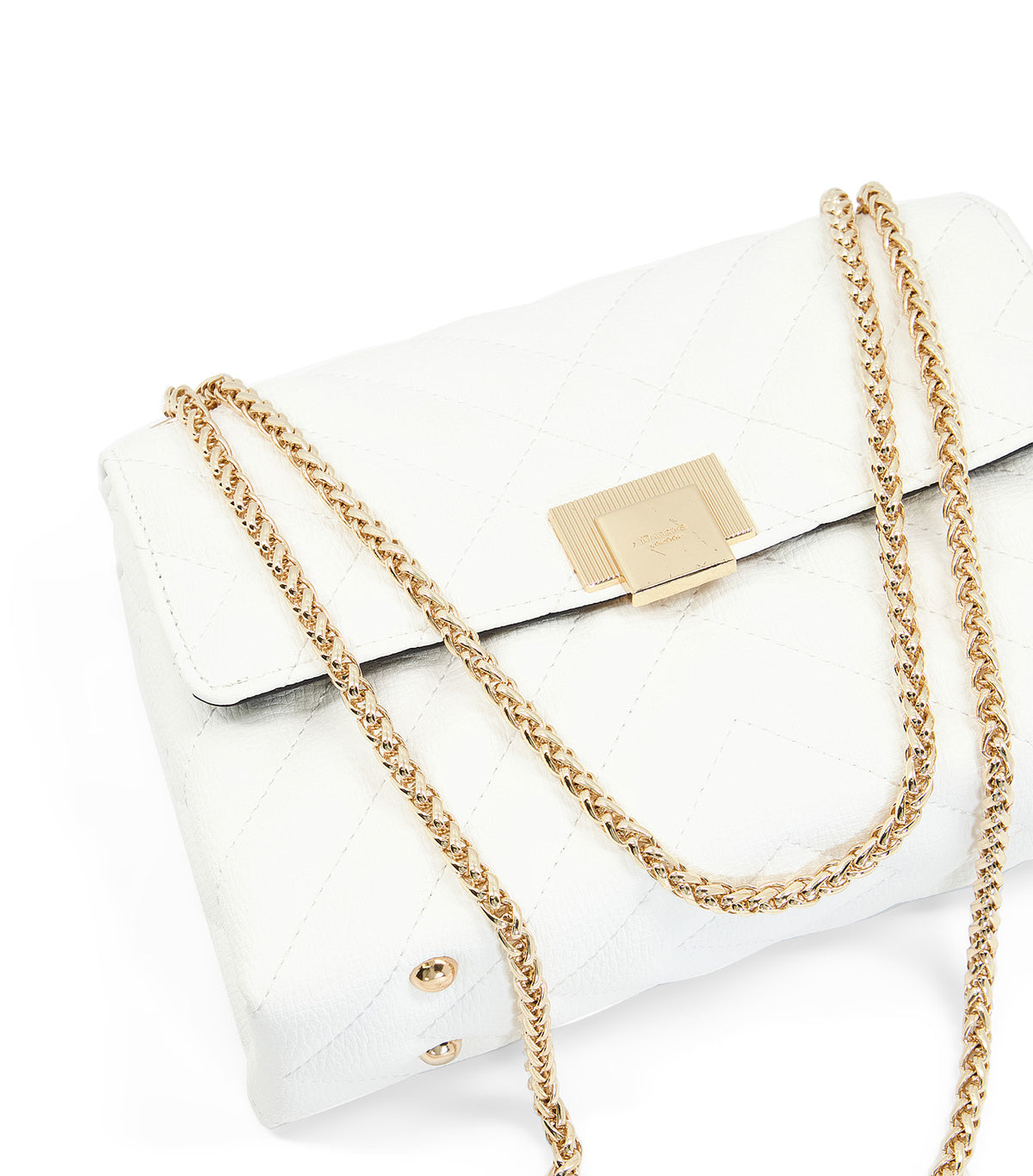 Dune London Dorchester Small Quilted Shoulder Bag White