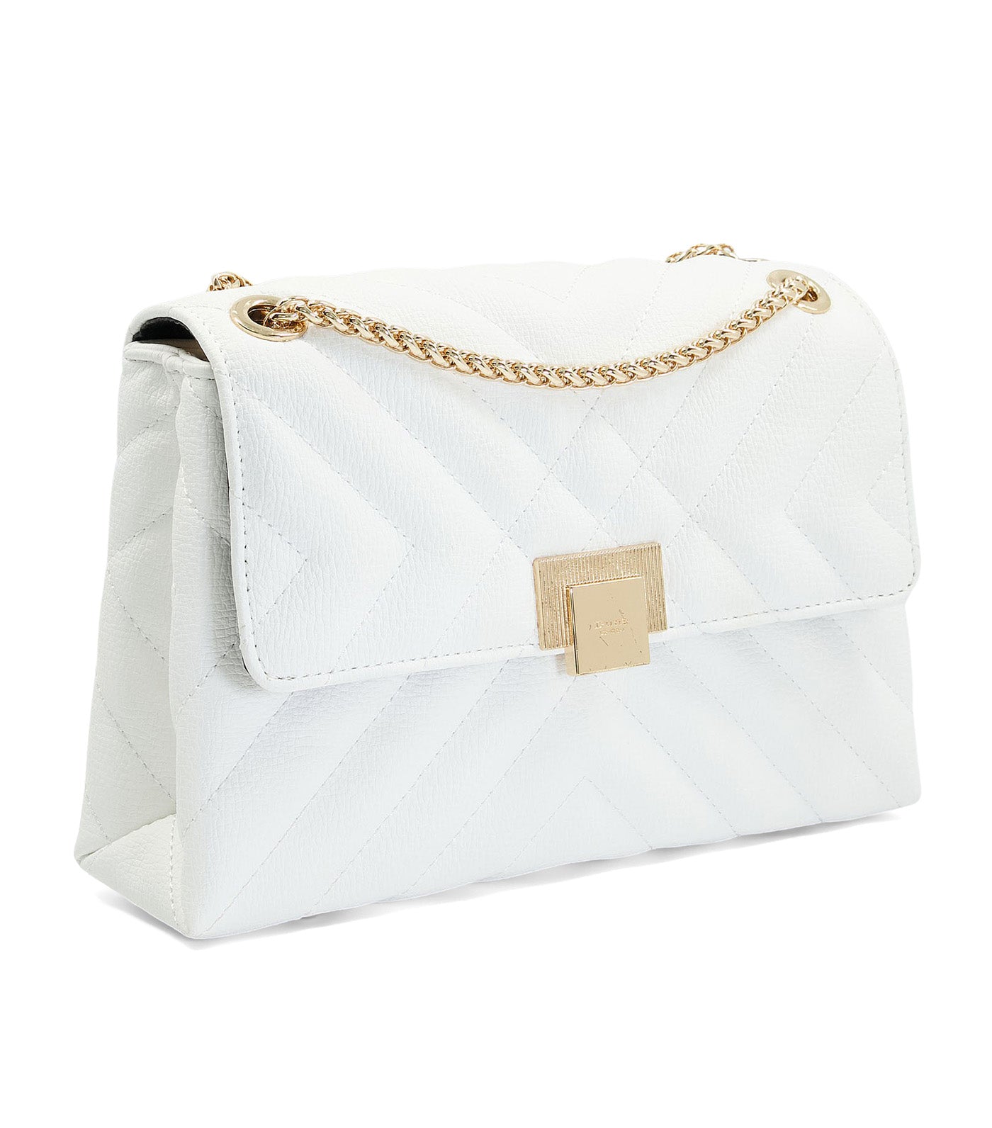 Dune London Dorchester Small Quilted Shoulder Bag White