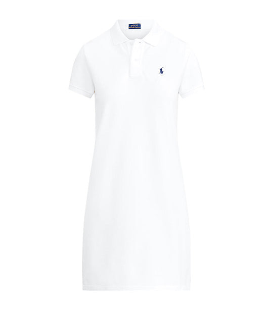 Women’s Cotton Mesh Polo Dress White