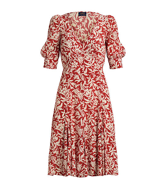 Polo ralph lauren clearance floral crepe wrap dress