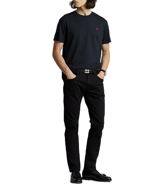 Men’s Custom Slim Fit Jersey Crewneck T-Shirt Black