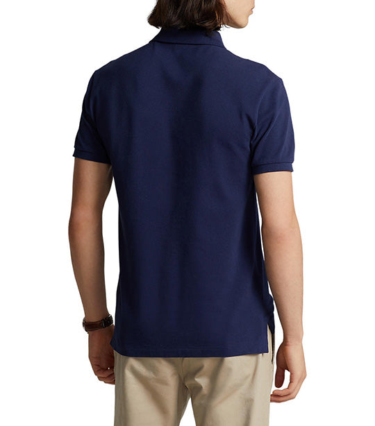 Men’s Custom Slim Fit Mesh Polo Shirt Blue