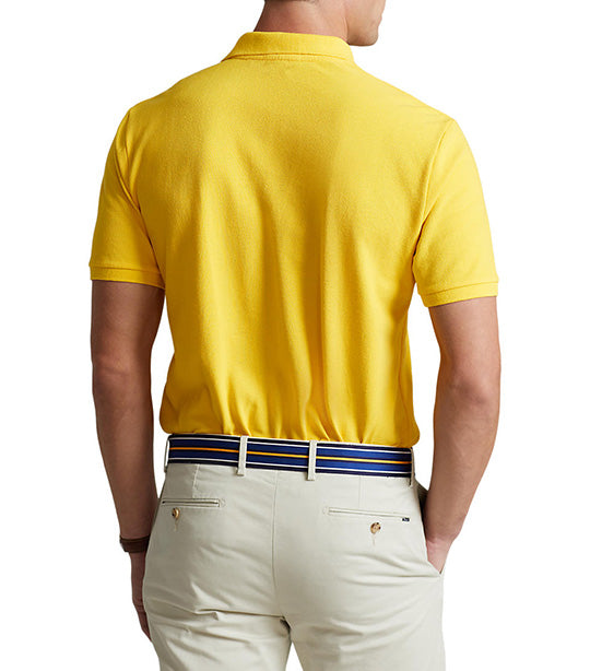 Men’s Custom Slim Fit Mesh Polo Shirt Yellow
