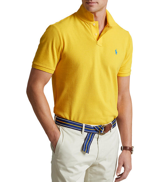 Men’s Custom Slim Fit Mesh Polo Shirt Yellow