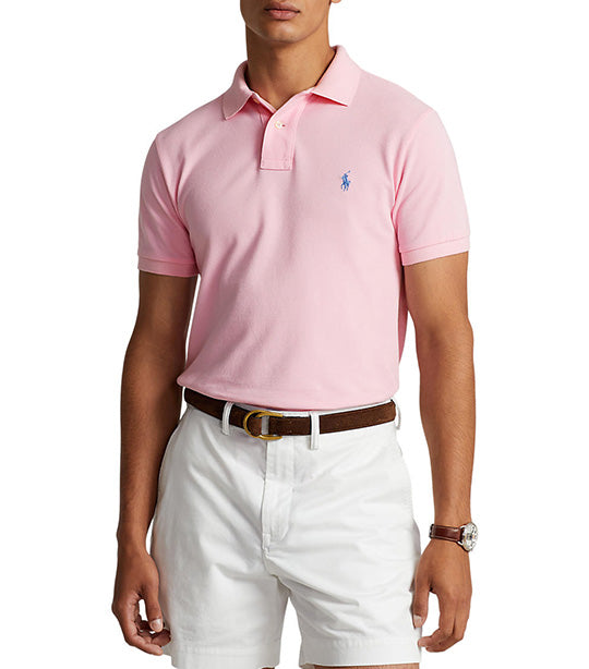 Men’s Custom Slim Fit Mesh Polo Shirt Pink