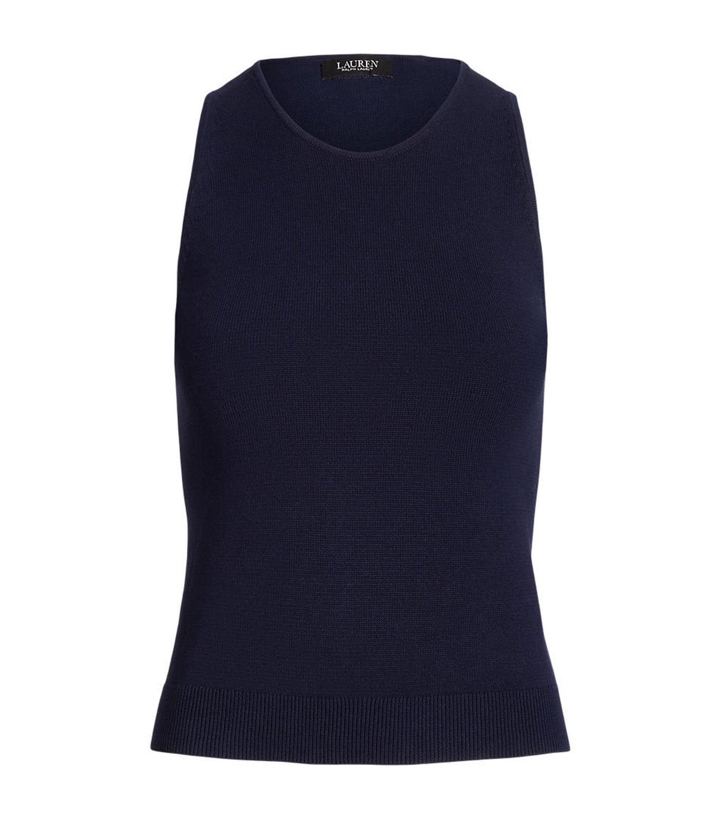 Women's Cotton-Blend Sleeveless Sweater Navy
