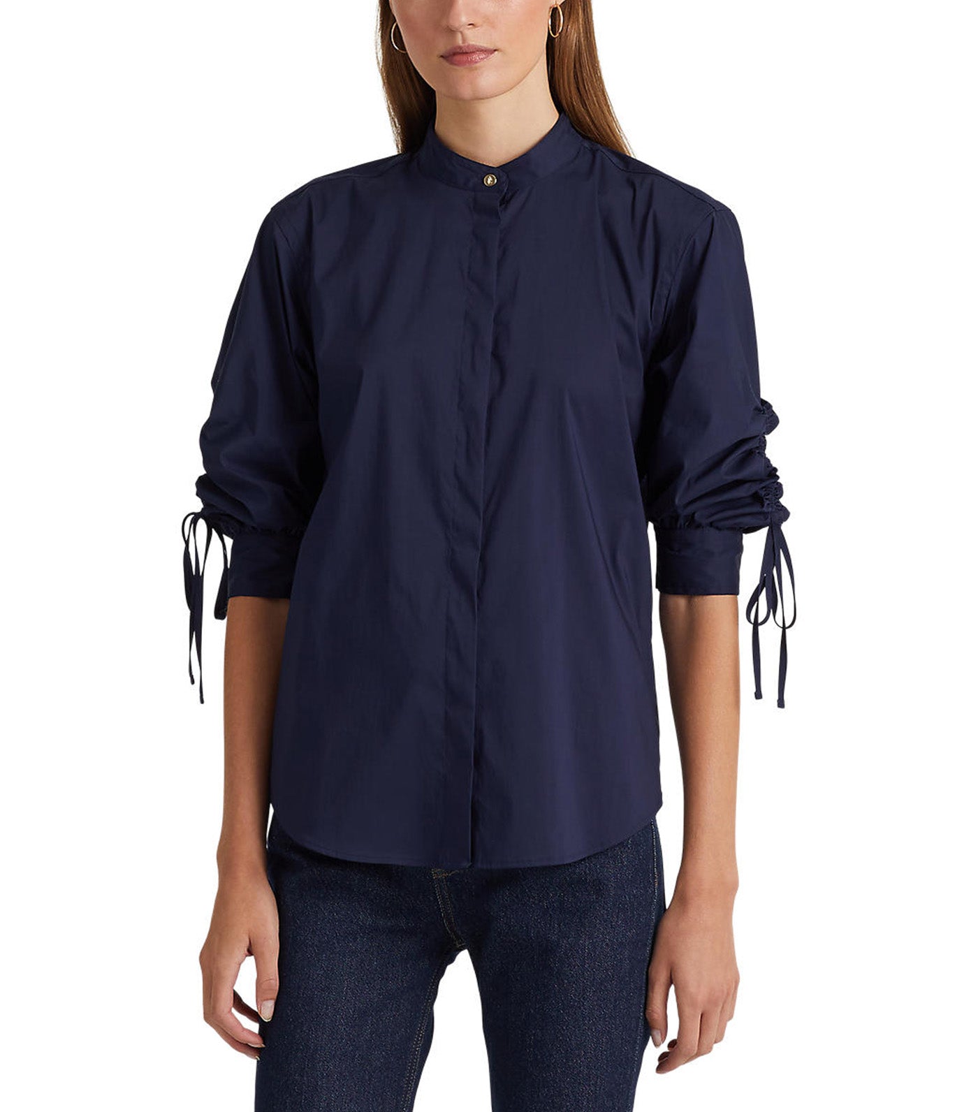 Women's Cotton-Blend Shirt Navy