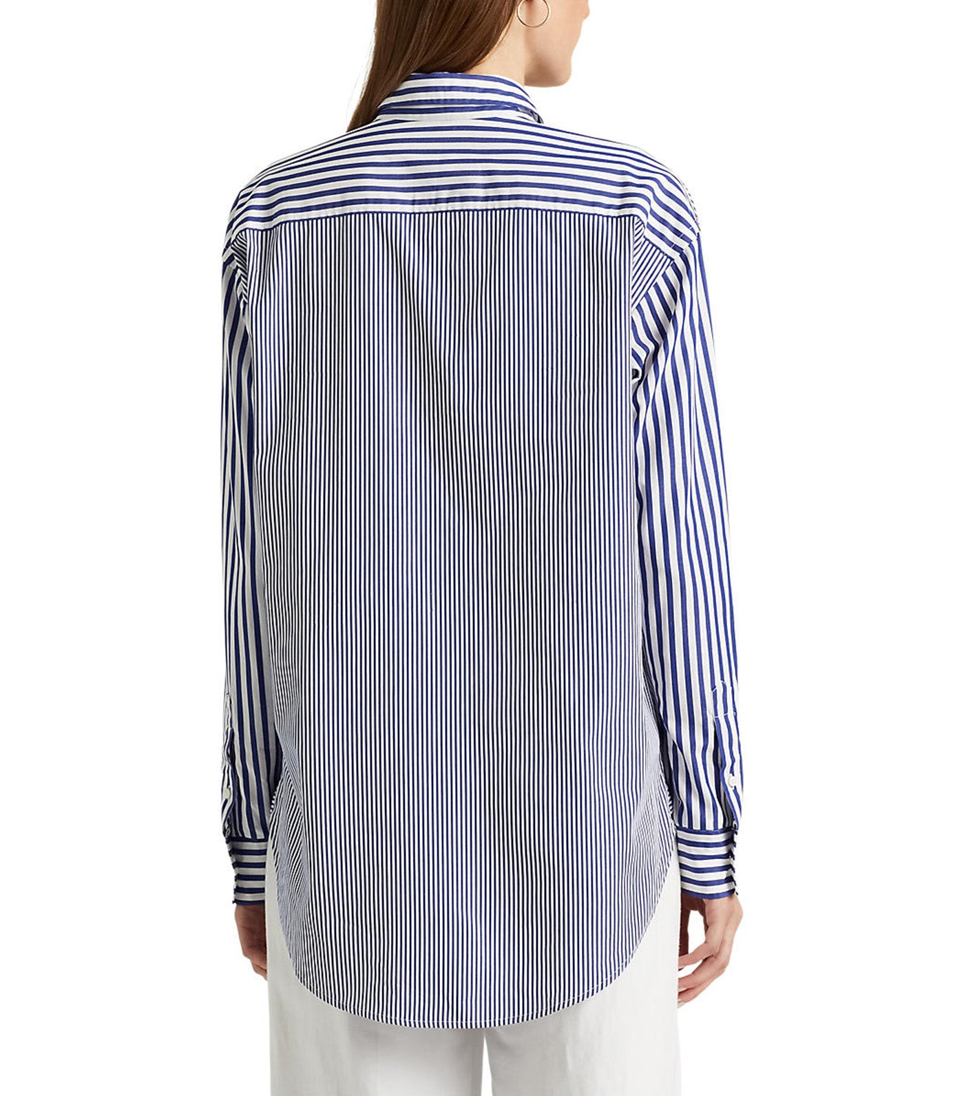 Women's Striped Cotton Broadcloth Shirt Blue