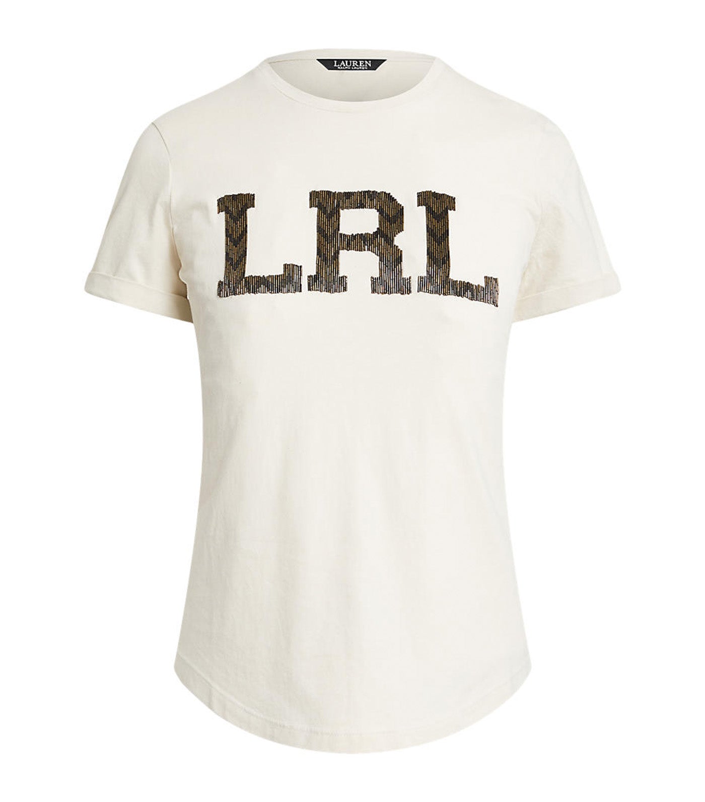 売れ筋商品|||ラルフローレン Tシャツ レディース トップス Beaded Logo Cotton Jersey Tee - Print T-shirt - birch tan Beaded-Logo Cotton Jersey Tee