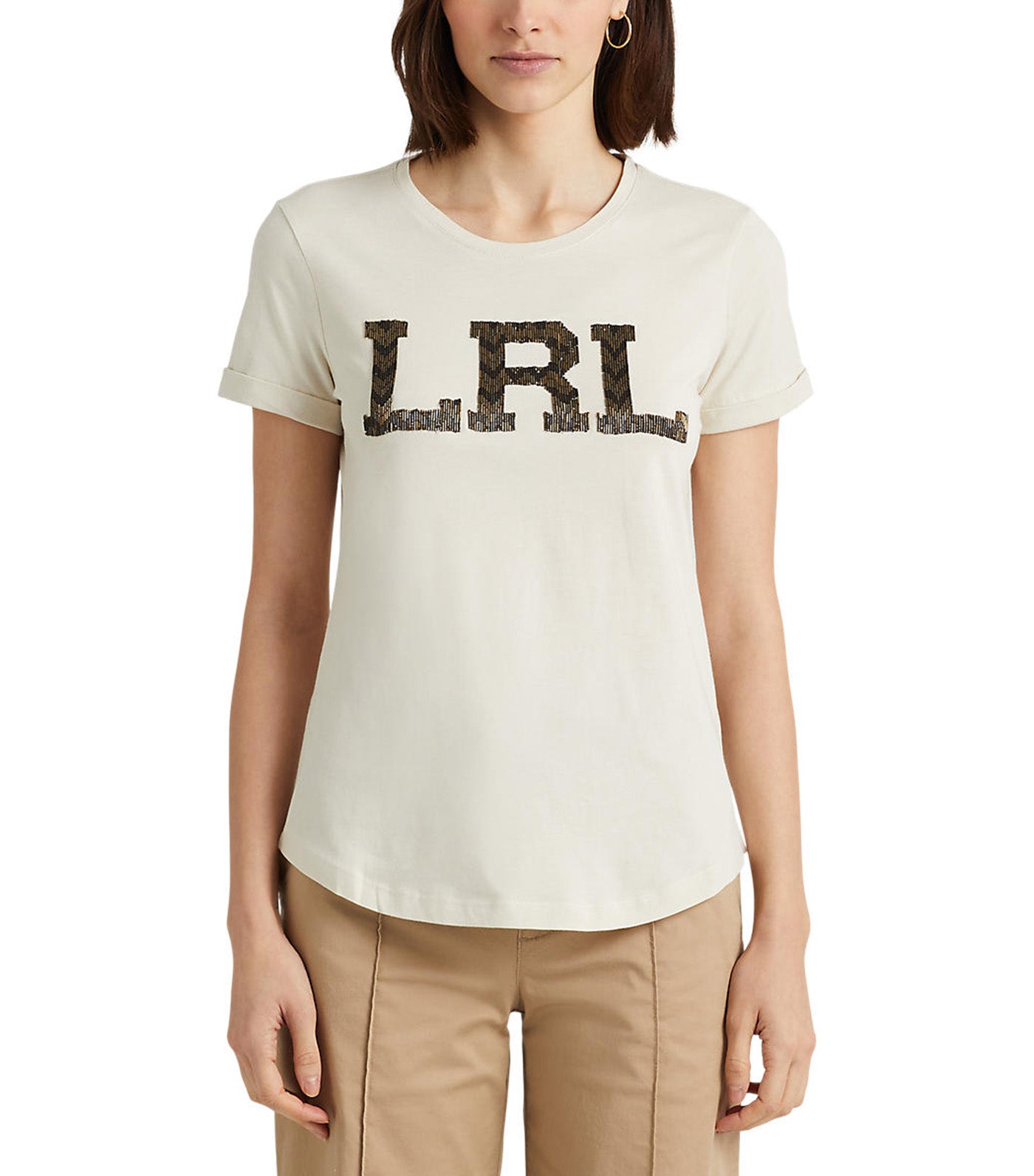 売れ筋商品|||ラルフローレン カットソー トップス レディース Women's Beaded-Logo Cotton Jersey Tee, PXS - XXL Pale Blue Beaded-Logo Cotton Jersey T-Shirt for Women | Ralph Lauren® CL