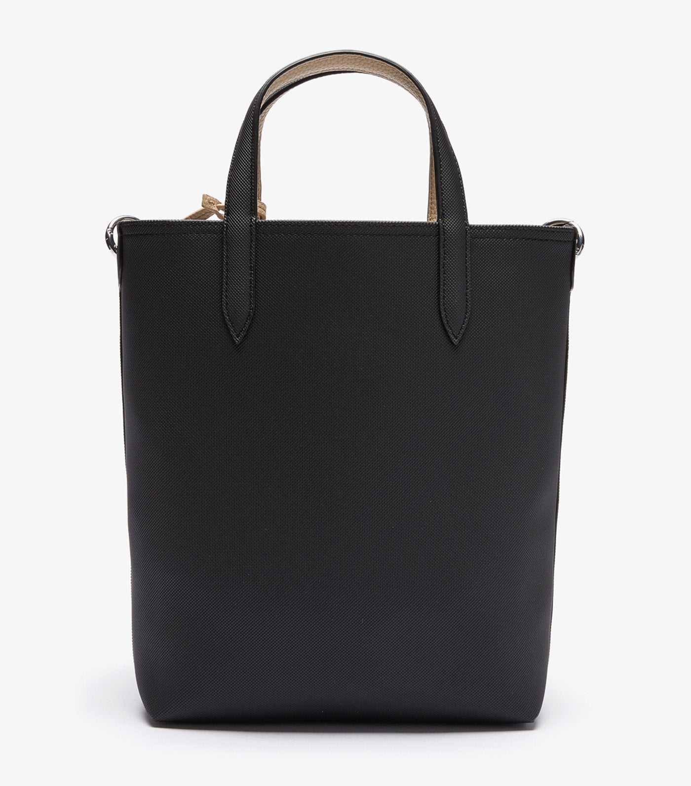 Women's Anna Reversible Coated Canvas Vertical Shopping Bag Black Warm Sand