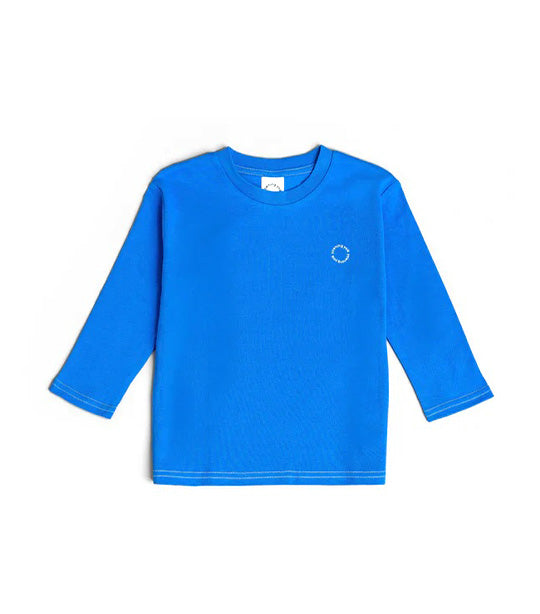 Yawning Yolk Long T-Shirt in Organic Cotton - Nautical Blue