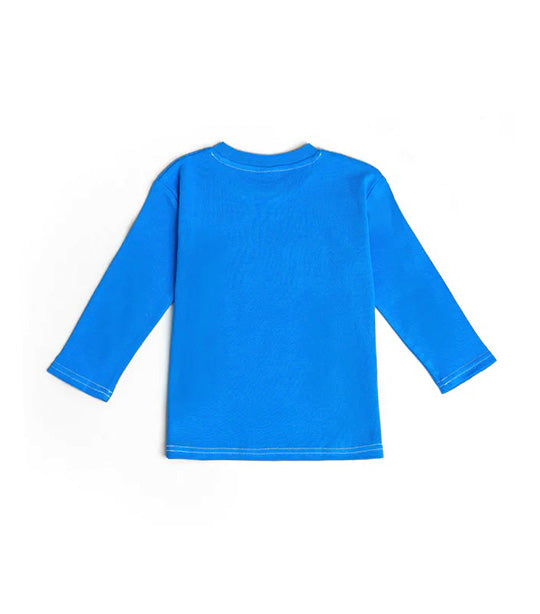 Yawning Yolk Long T-Shirt in Organic Cotton - Nautical Blue