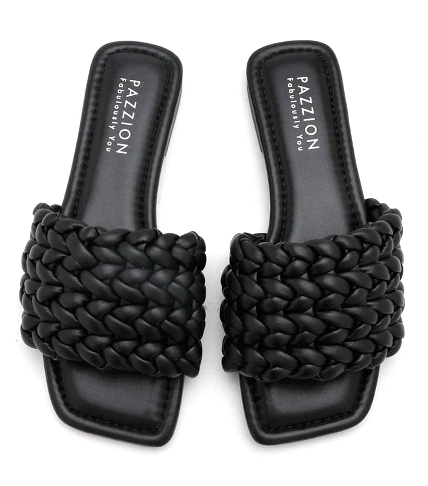 Amuro Weaved Slides Black