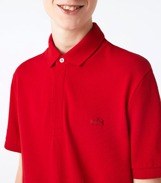 Men's Paris Polo Shirt Regular Fit Stretch Cotton Piqué Red