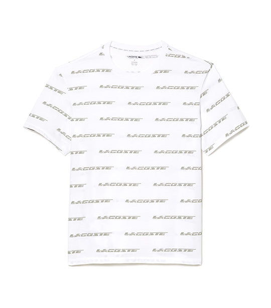 Men’s Cotton Jersey Logo Print T-shirt White/Lychen Khaki
