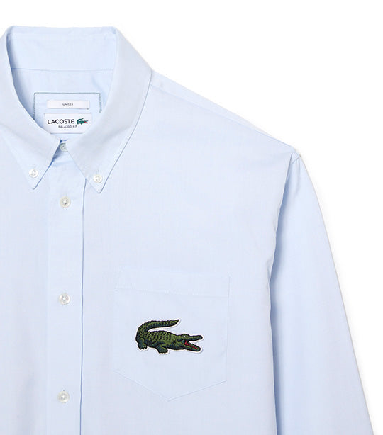 Unisex Striped Crocodile Embroidery Shirt Overview/Overview