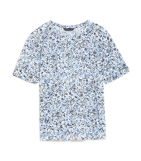 Printed Crew Neck Relaxed T-Shirt Light Blue Mix