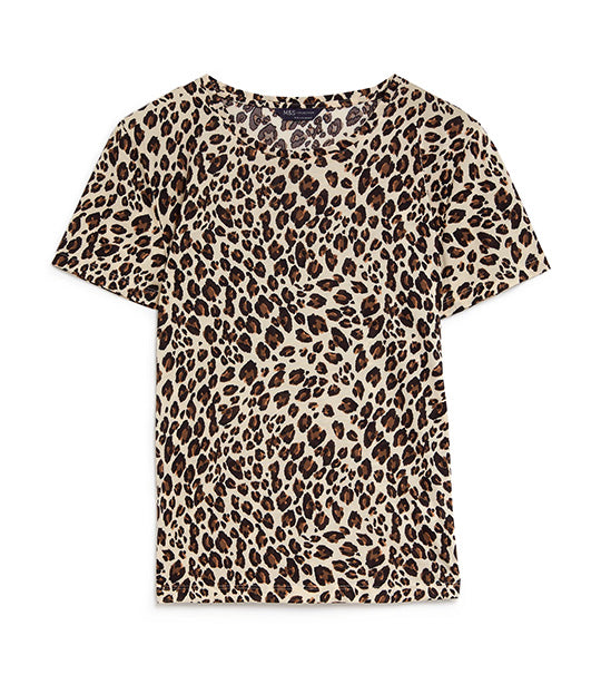 Printed Relaxed Short Sleeve T-Shirt Chocolate Mix