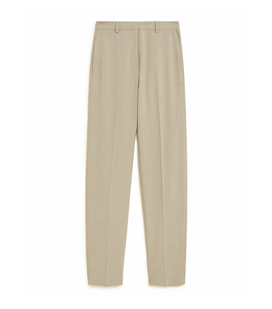 Straight Leg Trousers with Stretch Beige Marl