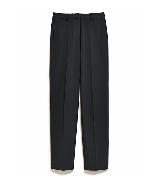 Straight Leg Trousers with Stretch Black