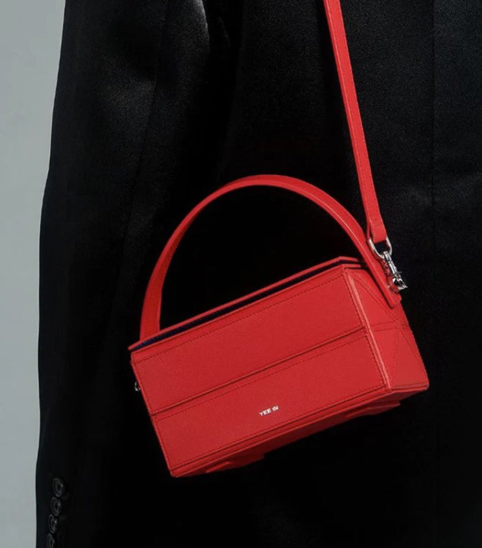 Block Mini Foldable Shoulder Bag Red