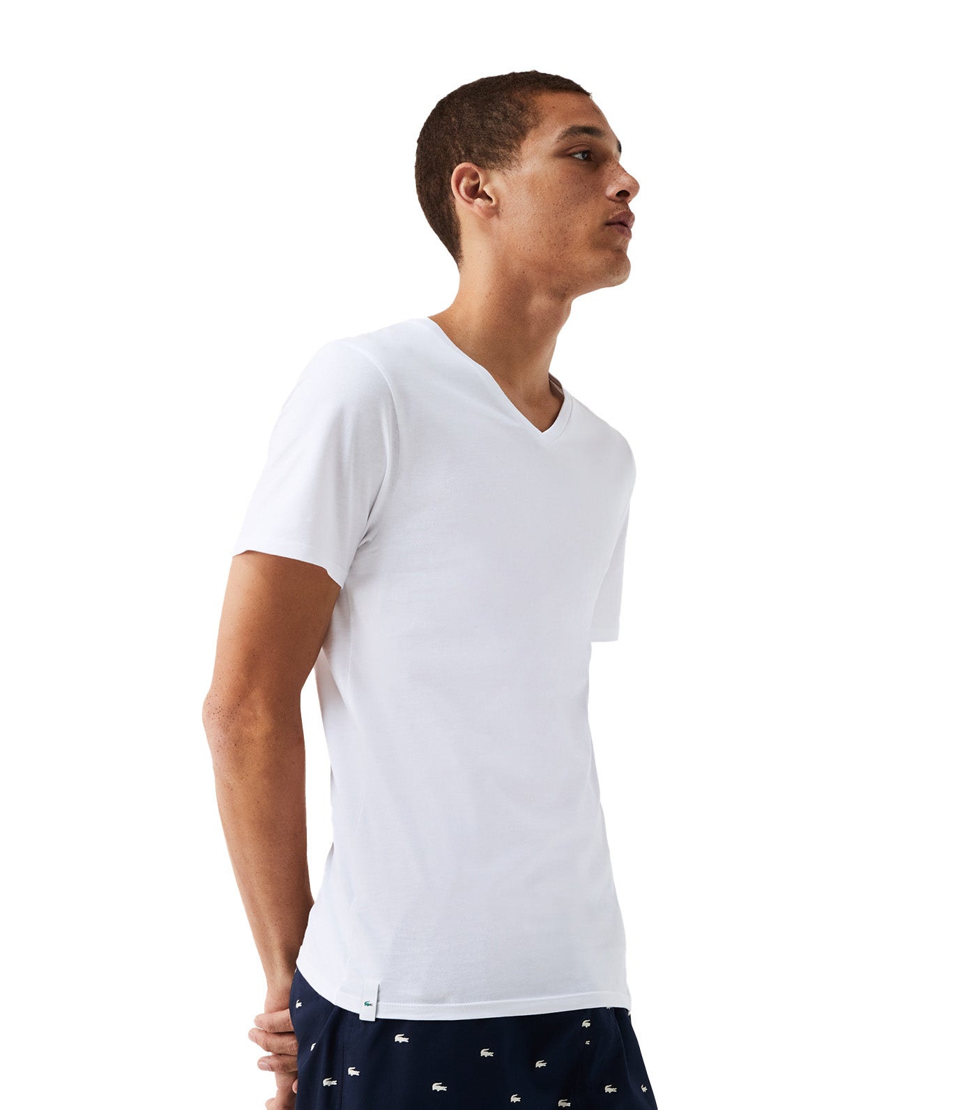 Men's V-Neck Cotton T-Shirt Three-Pack White
