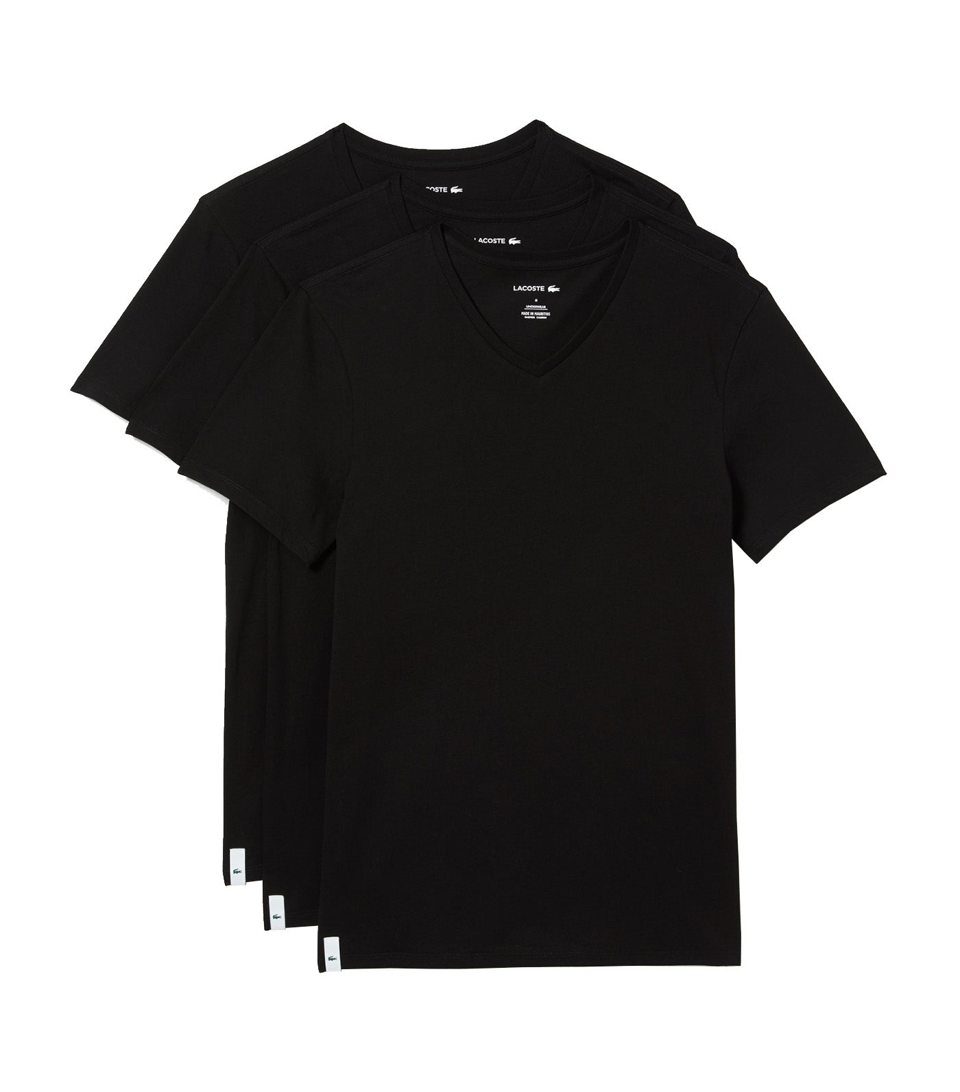 Men's V-Neck Cotton T-Shirt Three-Pack Black
