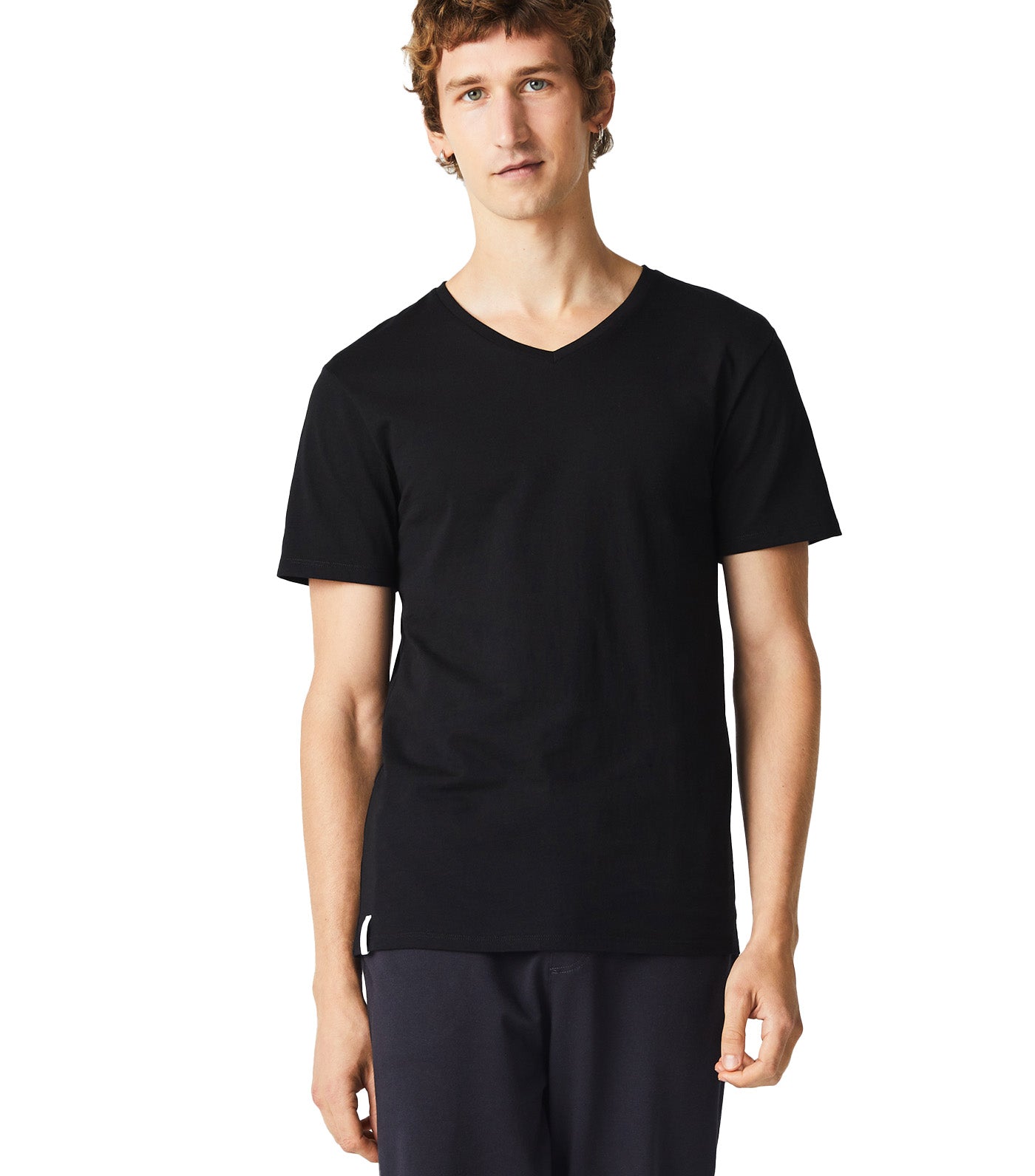 Men's V-Neck Cotton T-Shirt Three-Pack Black