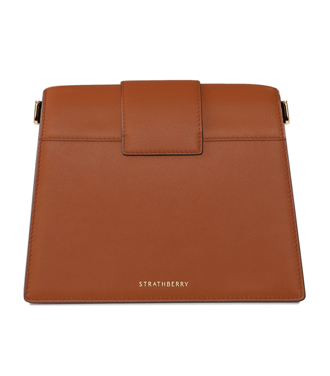 Strathberry Limited Box Crescent - Chestnut with Navy Edge