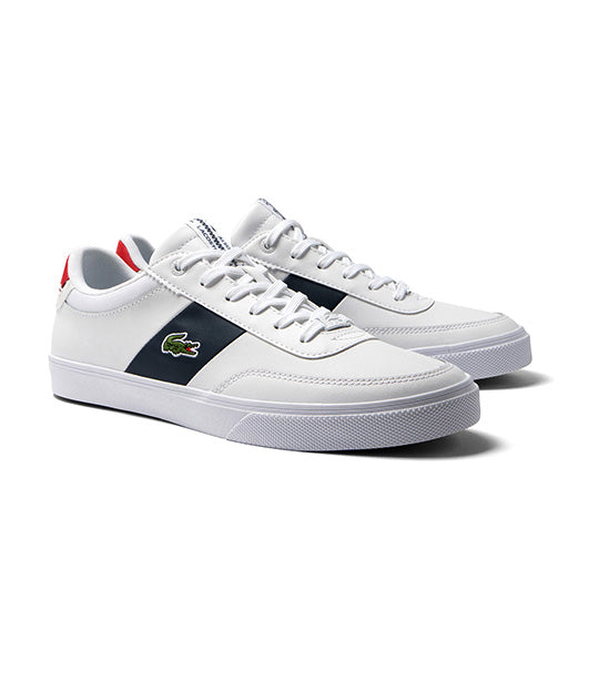 Men's Court-Master Pro Textile Heel Pop Sneakers White/Navy/Red