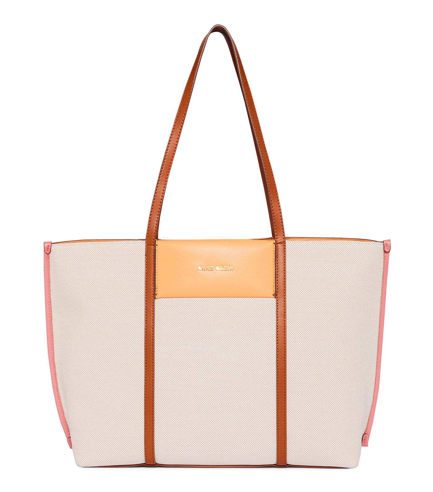 Large Color Blocked Canvas Tote Multi