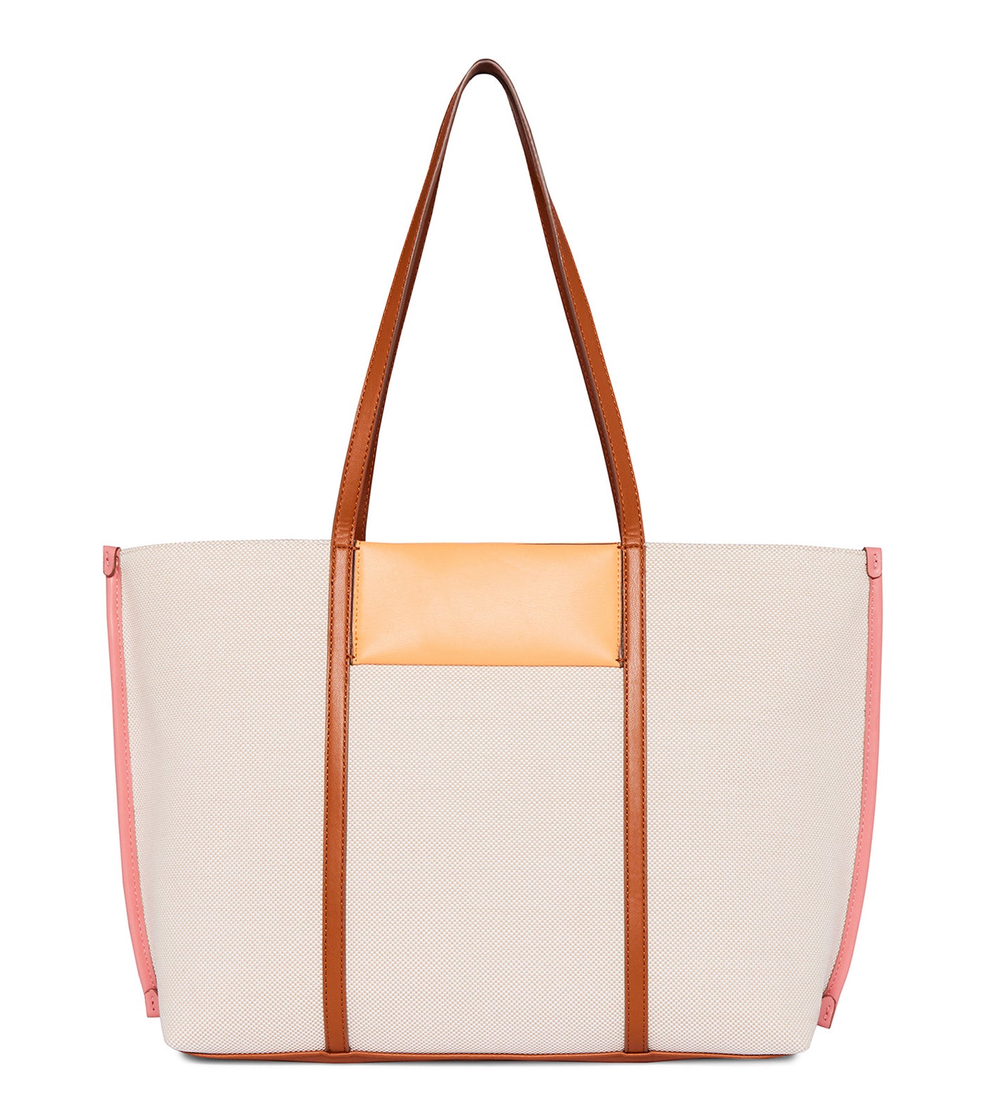 Large Color Blocked Canvas Tote Multi