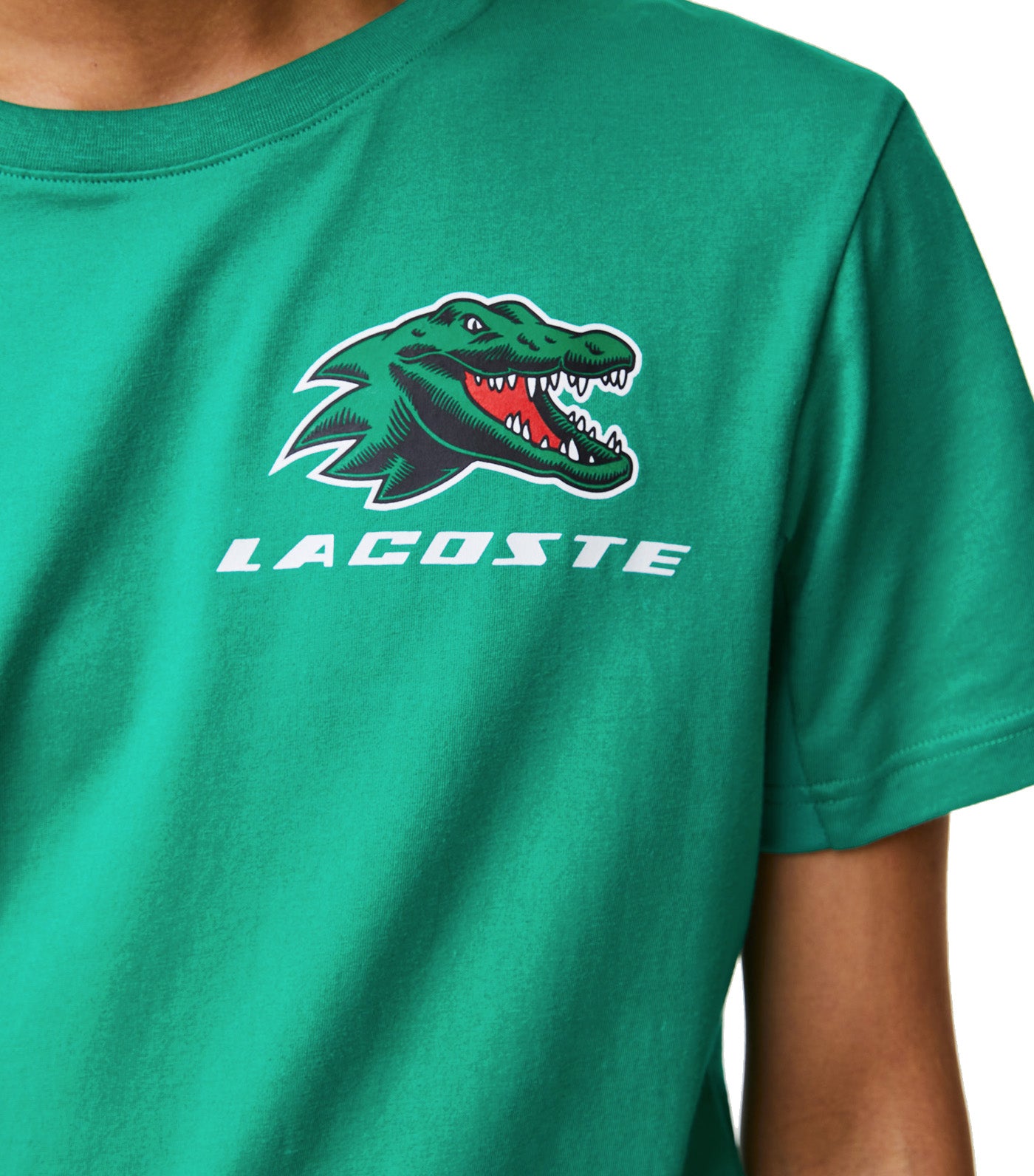 Men's SPORT Crocodile Print Tennis T-Shirt Greenfinch
