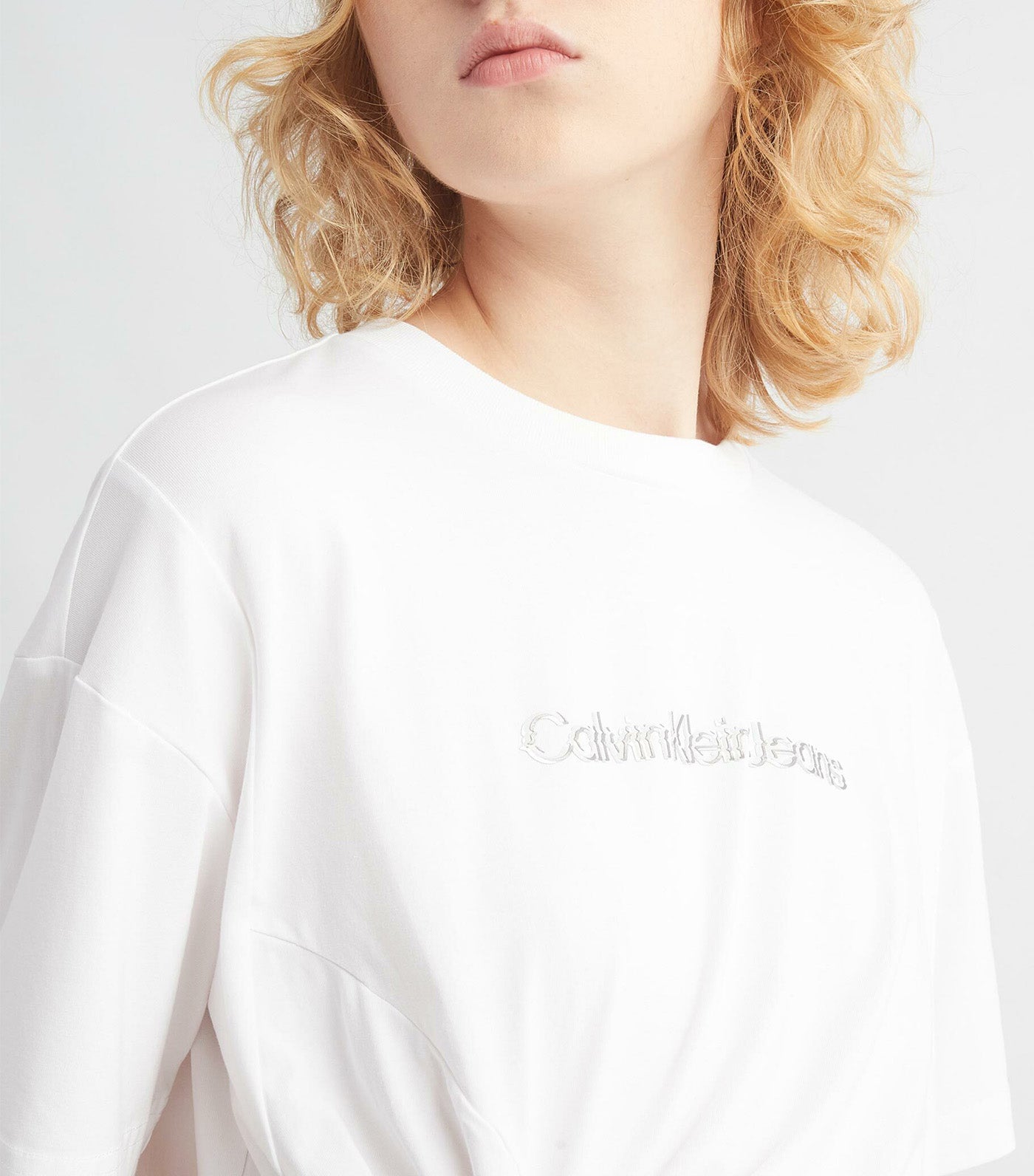 Movements Tee with Gathered Hem White