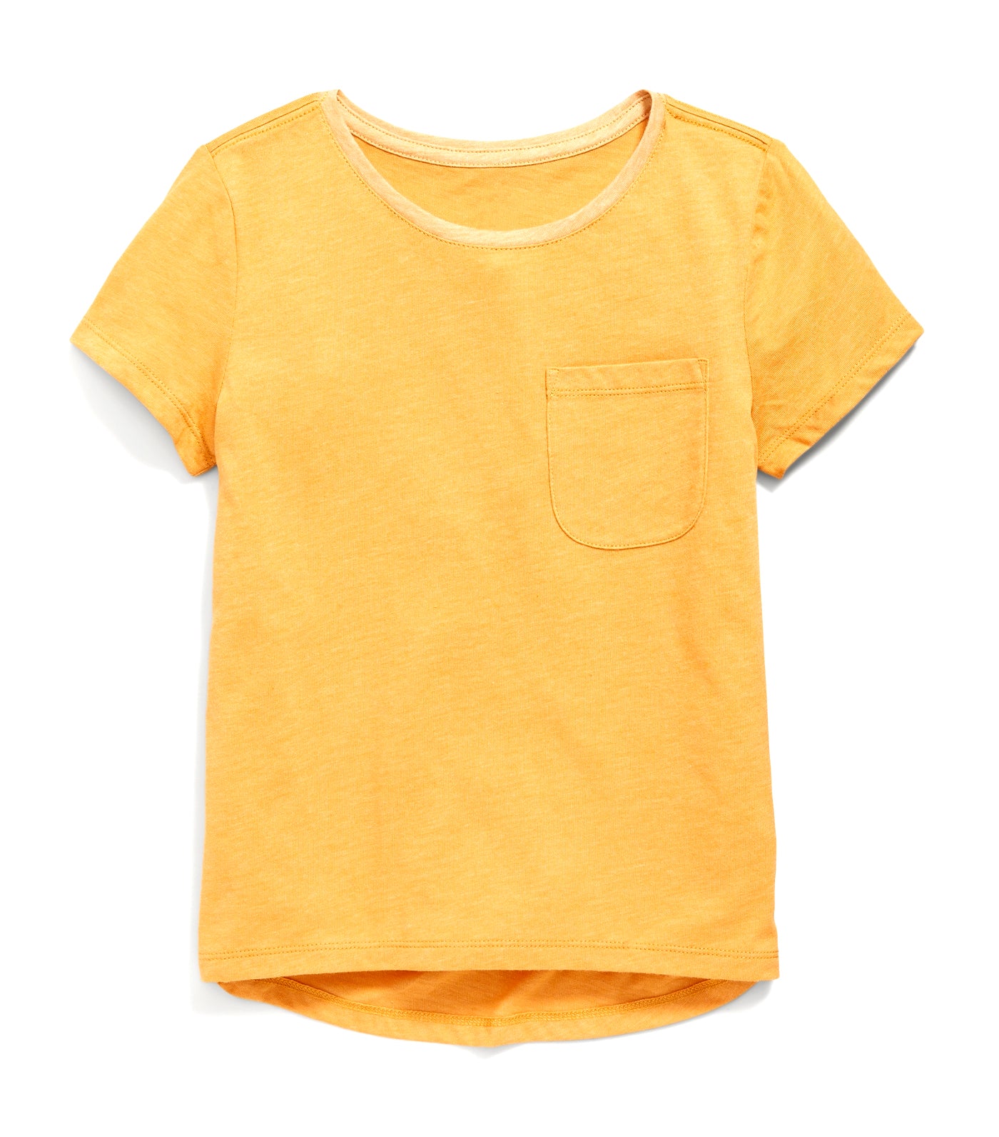 Softest Short-Sleeve Pocket T-Shirt for Girls - Gold Oriented