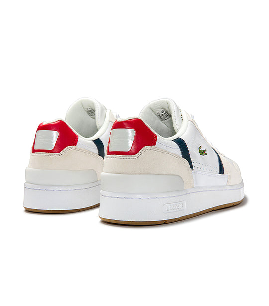 Men's T-Clip 0120 2 Leather and Suede Sneakers White/Navy/Red