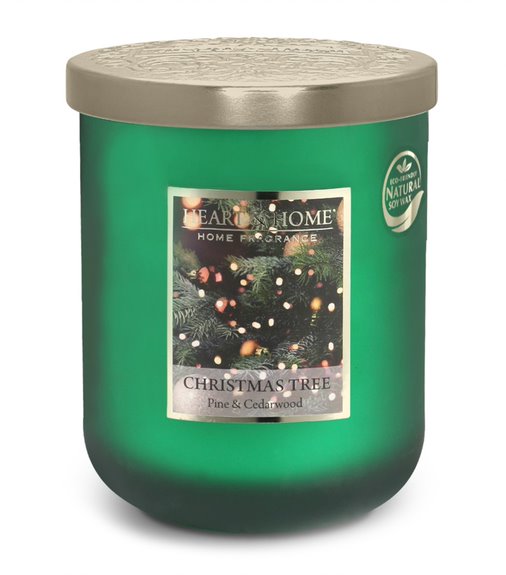 heart & home christmas tree eco soy candle 340g