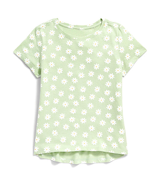 Old Navy Kids Softest Printed T-Shirt for Girls - Green Floral