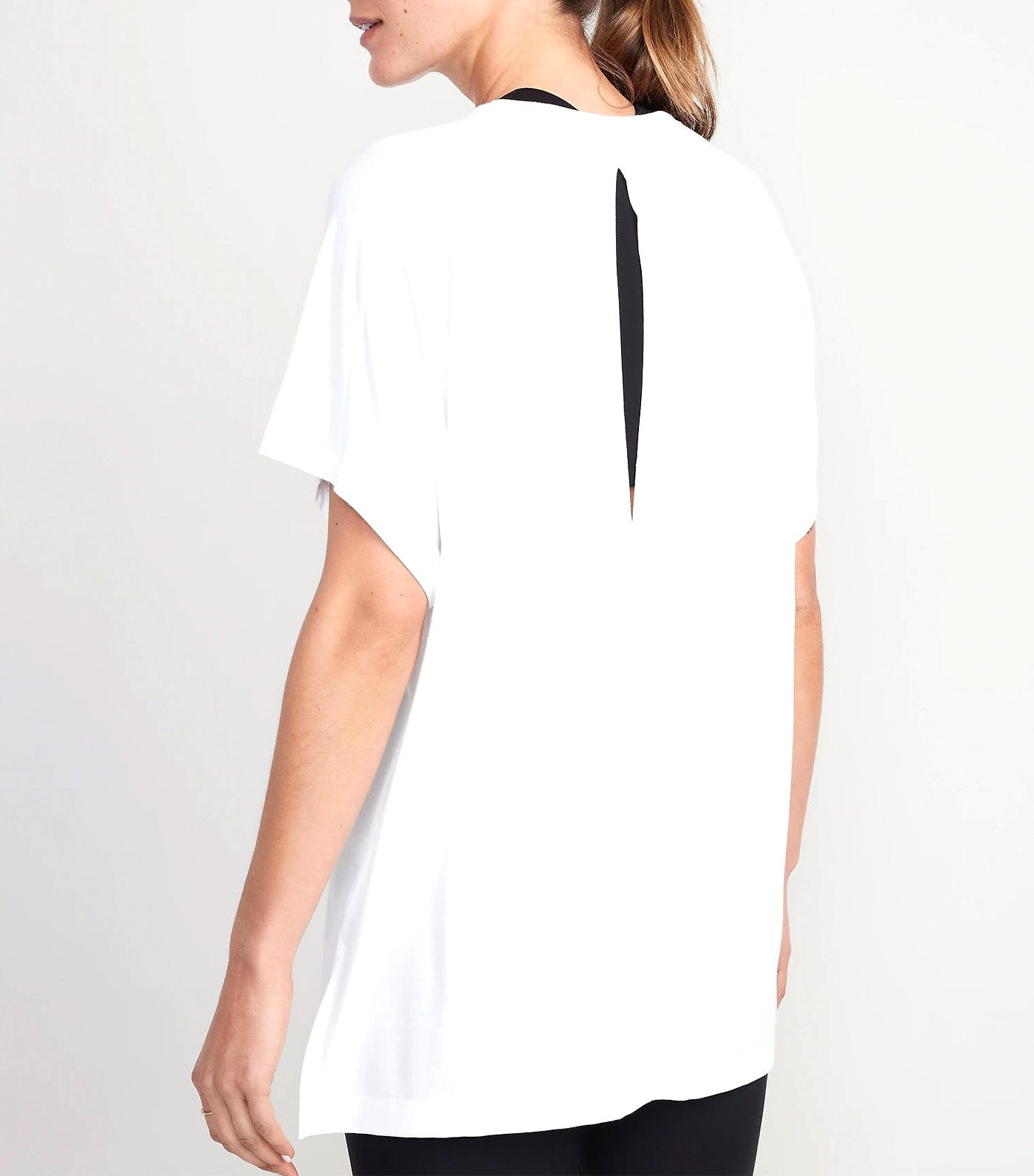 UltraLite Oversized Rib-Paneled Tunic T-Shirt for Women Calla Lily 451