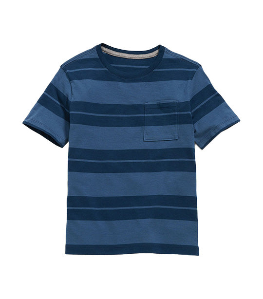 Old Navy Kids Softest Short-Sleeve Striped Pocket T-Shirt for Boys - Navy Stripe