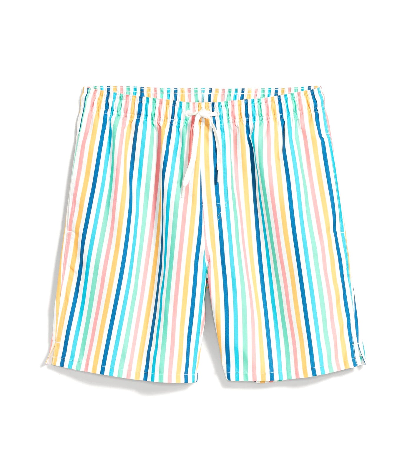 Printed Swim Trunks for Men - 7-Inch Inseam Multi Stripe