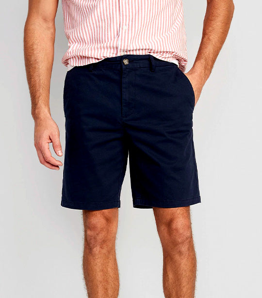 Slim Built-In Flex Rotation Chino Shorts for Men 9-Inch Inseam In the Navy