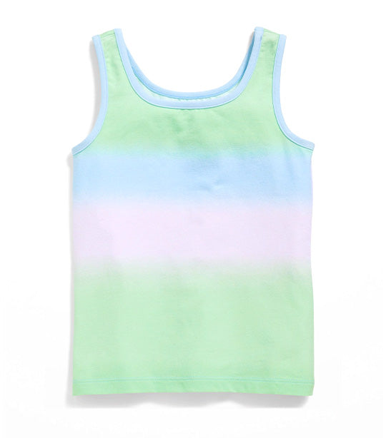 Printed Fitted Tank Top for Girls - Blue Ombre