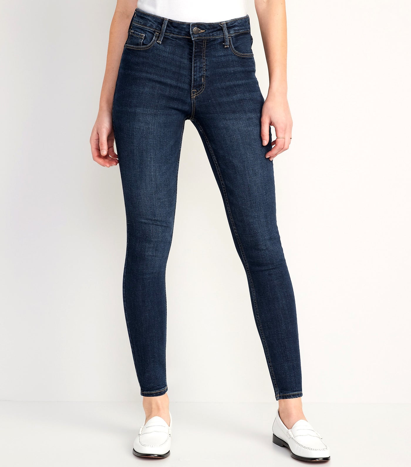 Old Navy Womens Blue Denim Mid rise Rockstar super skinny jeans