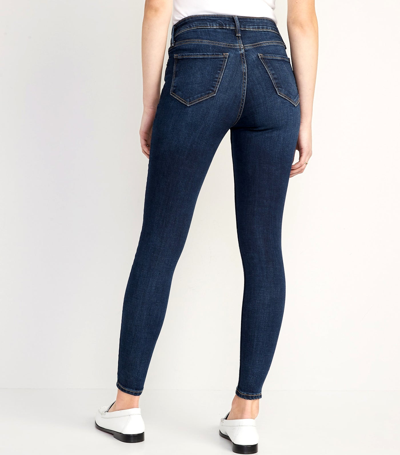 High-Waisted Dark-Wash Rockstar Super Skinny Jeans for Women Pomegranite